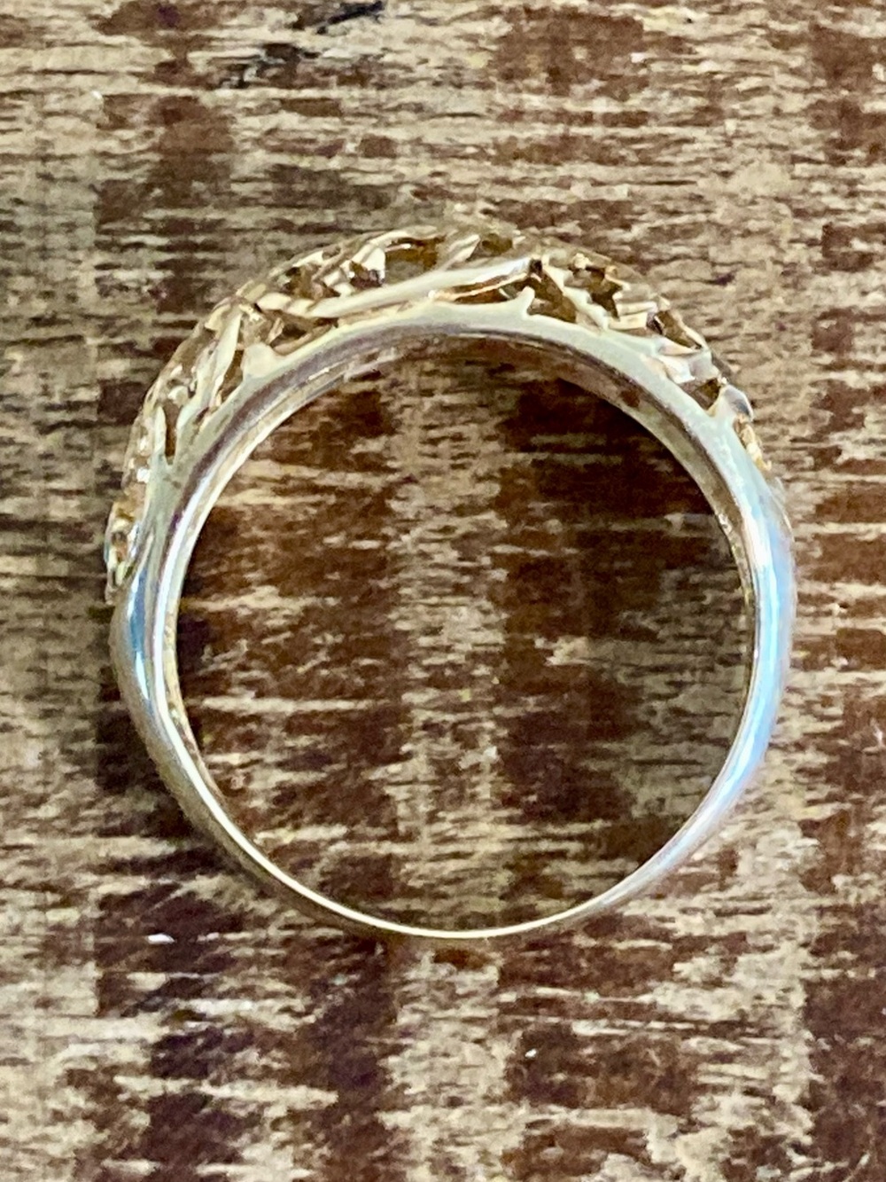 Vintage 10k Yellow Gold JCM Openwork Filigree Band Ring Women's Jewelry Size 7 - Picture 10 of 16